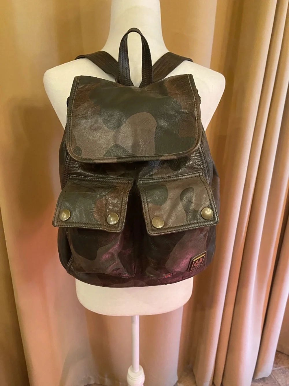 Belstaff Roadmaster Camouflage Leather Backpack New! Retail $428